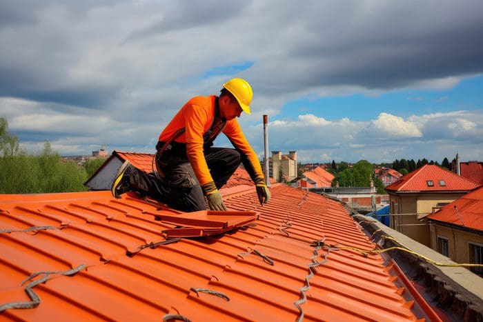 roofer working on roof