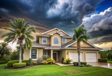 A house in florida with hurricane proof roofing system to safeguard from hurricane or storm damage