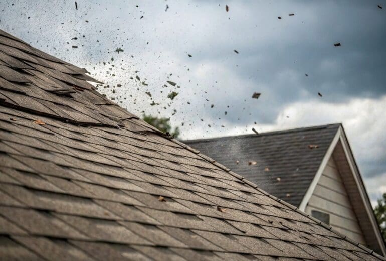 damaged roof shingles after disaster