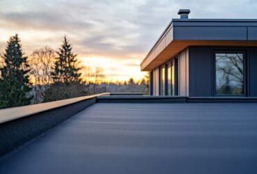 A sleek and modern flat roof